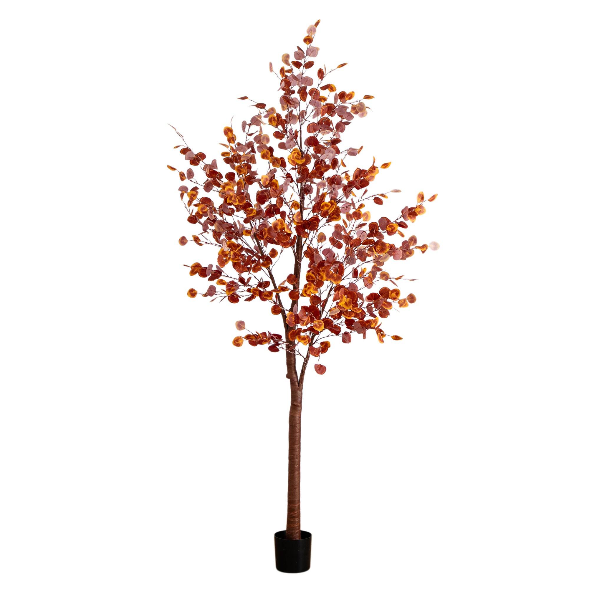 9ft. Pre-Lit Grand Autumn Eucalyptus Artificial Fall Tree with 700 Warm White LED Lights